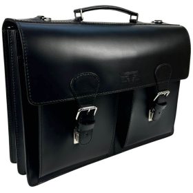   Blázek & Anni óriás két rekeszes, fekete férfi bőr aktatáska 45 x 31,5 cm.