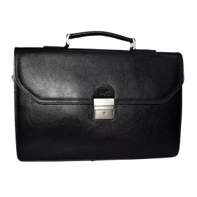 Blázek & Anni fekete bőr aktatáska 36 x 24 cm