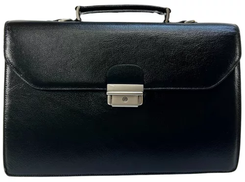 Blázek & Anni fekete bőr aktatáska 36 x 24 cm