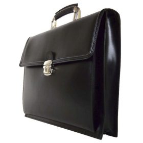   Blázek & Anni egyrekeszes, zsebes, merevfogós bőr aktatáska 39,5 x 29,5 cm