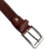 Rialto fonott bőr gumírozott férfi bőr öv, 130 cm