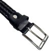 Rialto fonott fekete férfi bőr öv, 125 cm