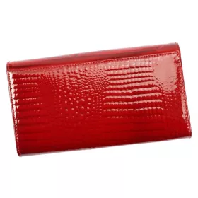   Cavaldi nagyméretű, mintás piros női lakk bőr pénztárca 18,5×10 cm