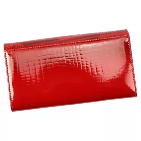   Cavaldi nagyméretű, mintás piros női lakk bőr pénztárca 18,5×10 cm