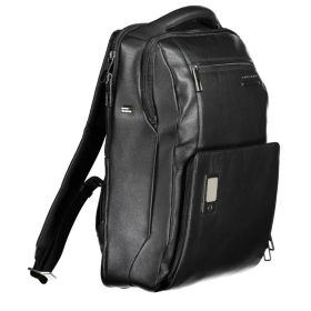   Piquadro luxus minőségű fekete bőr hátizsák, 15" laptop rekesszel   43 x 33 cm