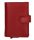 Double-D piros bőr pop-up mini pénztárca, kártyatartó 10×7 cm