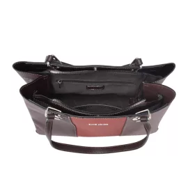   David Jones sötétbarna női rostbőr kézitáska, válltáska