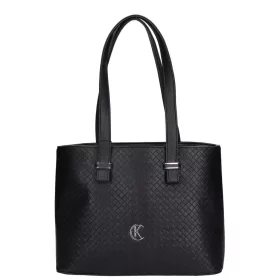   Karen Delilah 1737 fekete fonott női válltáska 35 x 27 x 14 cm