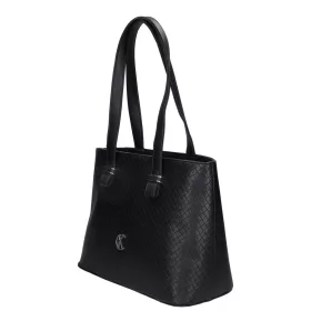   Karen Delilah 1737 fekete fonott női válltáska 35 x 27 x 14 cm