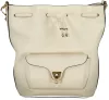 Coccinelle Beat Generation fehér bőr bucketbag, vödörtáska 27 × 21 × 14 cm