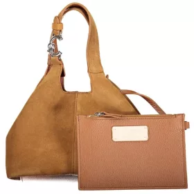   Coccinelle C-Easy konyakbarna velúr bőr női kisméretű válltáska 20 x 15 x 13 cm
