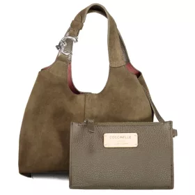   Coccinelle C-Easy sötét taupe velúr bőr női kisméretű válltáska 20 x 15 x 13 cm