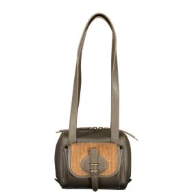   Coccinelle Mavery Pocket sötét taupe-konyak női marhabőr válltáska 16 x 14 cm