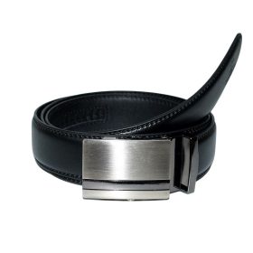 Fekete automata férfi bőr öv, 115 cm