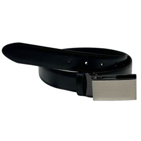 Fekete férfi bőr öv, 110 cm