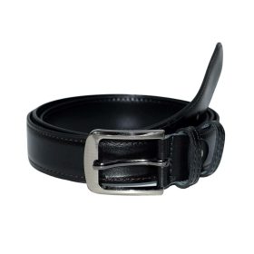 Fekete férfi bőr öv, 2,8 cm x 135 cm
