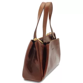   Giudi női bőr válltáska, Vacchetta, dupla cipzáras rekeszes 24,5 × 18 cm