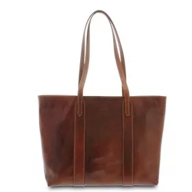   Giudi női nagyméretű bőr válltáska, shopper Vacchetta 42 × 29 cm (értékcsökkent)