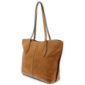 Giudi nagyméretű dupla rejtett zsebes női bőr válltáska, shopper