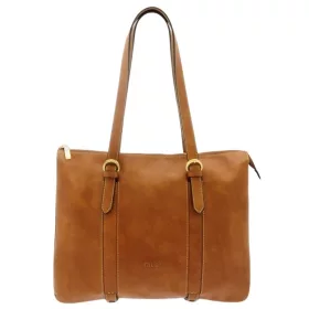 Giudi női barna bőr válltáska, shopper táska