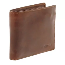 Giudi férfi barna bőr pénztárca 12 × 10 cm
