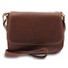 Giudi barna női bőr válltáska 24 × 18 cm