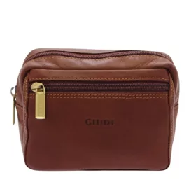 Giudi  barna bőr övtáska, autóstáska 15×12 cm