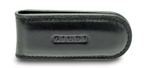 Giudi fekete bőr mágneses pénzcsipesz