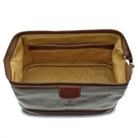 Giudi Vacchetta fenék rekeszes, olasz férfi bőr neszeszer, kozmetikai táska 27x17 cm