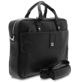 Giudi fekete bőr laptop táska 15"