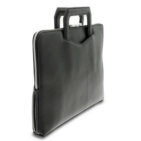 Giudi 1 rekeszes fekete bőr aktatáska, irattáska