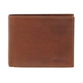 Giudi férfi barna bőr pénztárca 12 cm × 9,5 cm