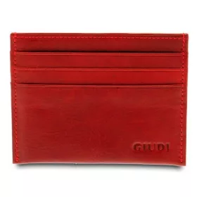 Giudi kisméretű piros bőr kártyatartó