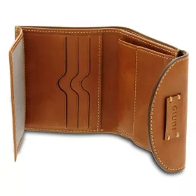 Giudi kisméretű konyak színű bőr pénztárca