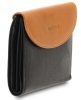 Giudi kisméretű fekete-konyak színű bőr pénztárca