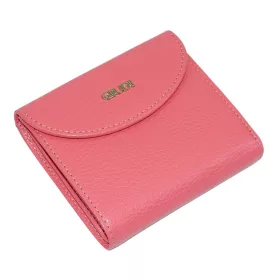 Giudi kisméretű, rózsaszín színű női bőr pénztárca