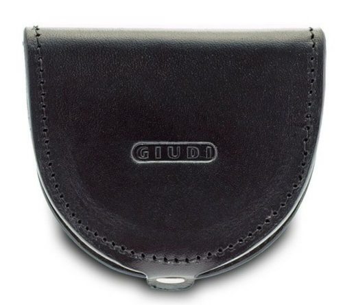 Giudi kisméretű fekete bőr pénztárca 8,7 × 8 cm