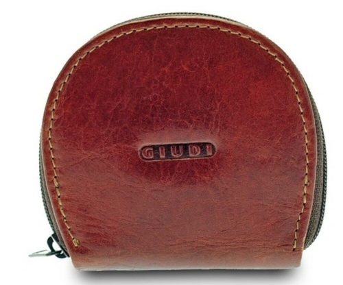 Giudi kisméretű barna bőr pénztárca 9 × 8,5 cm
