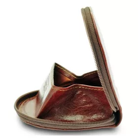 Giudi kisméretű barna bőr pénztárca 9 × 8,5 cm