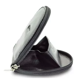 Giudi kisméretű fekete bőr pénztárca 9 × 8,5 cm