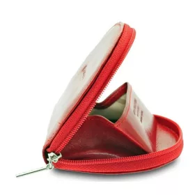 Giudi kisméretű piros bőr pénztárca 9 × 8,5 cm