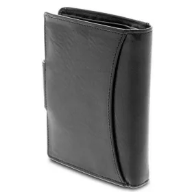 Giudi átkapcsos női bőr pénztárca, fekete vacchetta