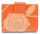 Giudi női narancs nyomott rózsa mintás bőr pénztárca