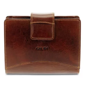 Giudi átfogópántos barna színű női bőr pénztárca