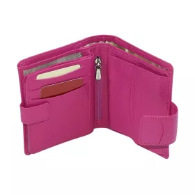 Giudi átfogópántos, magenta színű női bőr pénztárca