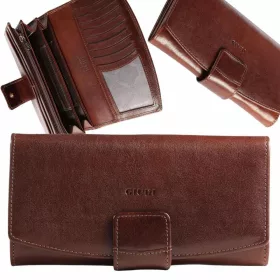 Giudi barna bőr női pénztárca 18,5 x 8,5 cm