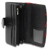 Giudi női, nagyméretű, fekete-piros bőr pénztárca