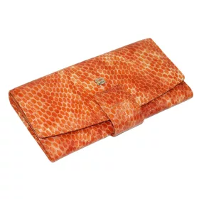   Giudi croco mintás, narancs színű női bőr pénztárca 18,5 x 3,5 cm