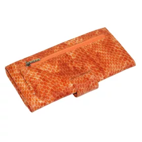   Giudi croco mintás, narancs színű női bőr pénztárca 18,5 x 3,5 cm
