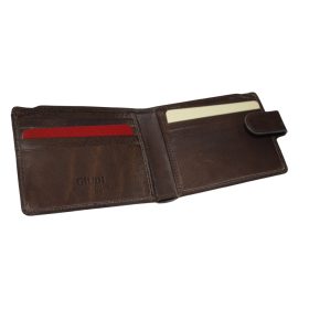   Giudi férfi barna bőr átfogópántos pénztárca 11 cm × 8,5 cm